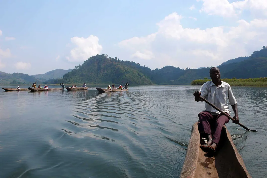 Canoeing on lake mutanda: uganda gorillas in the wild adventure