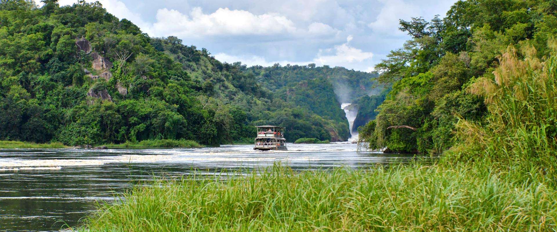 The Spectacular Murchison Falls in View on a Boat Safari