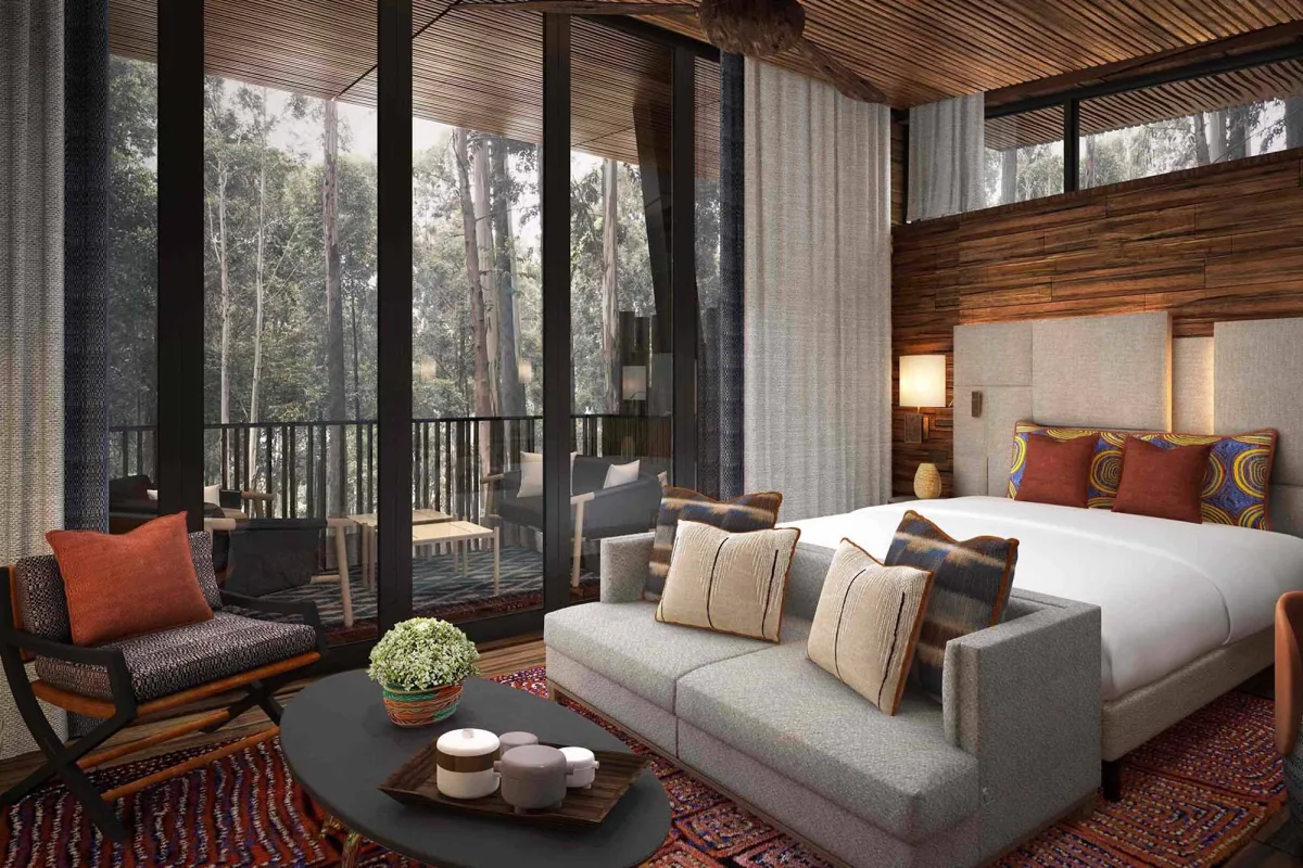 Rwanda Luxury Gorilla Safari to volcanoes luxurious gorilla's nest