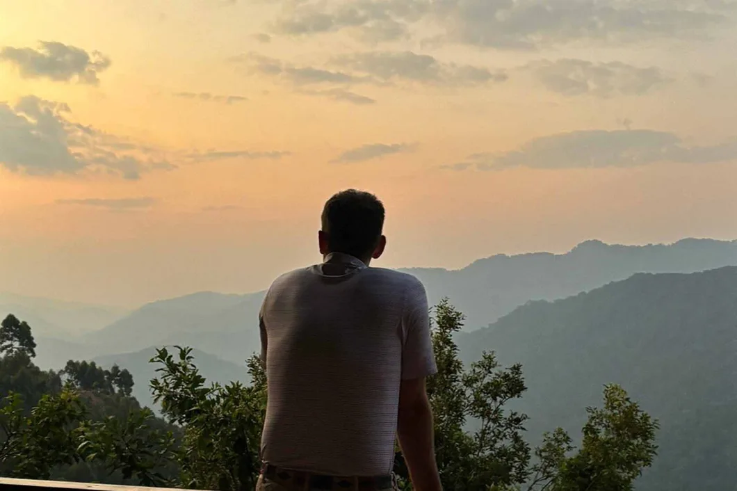 Suset at the balcony at Nkuringo Bwindi Gorilla Lodge - a luxury escape in Uganda